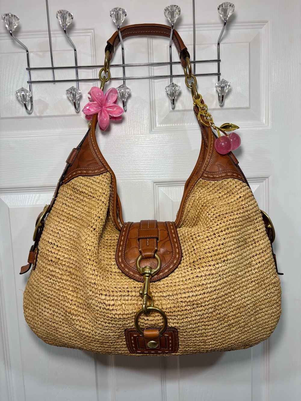 2007 Coach Bleecker Millie Straw XL Limited Edition Shoulder Bag 11806